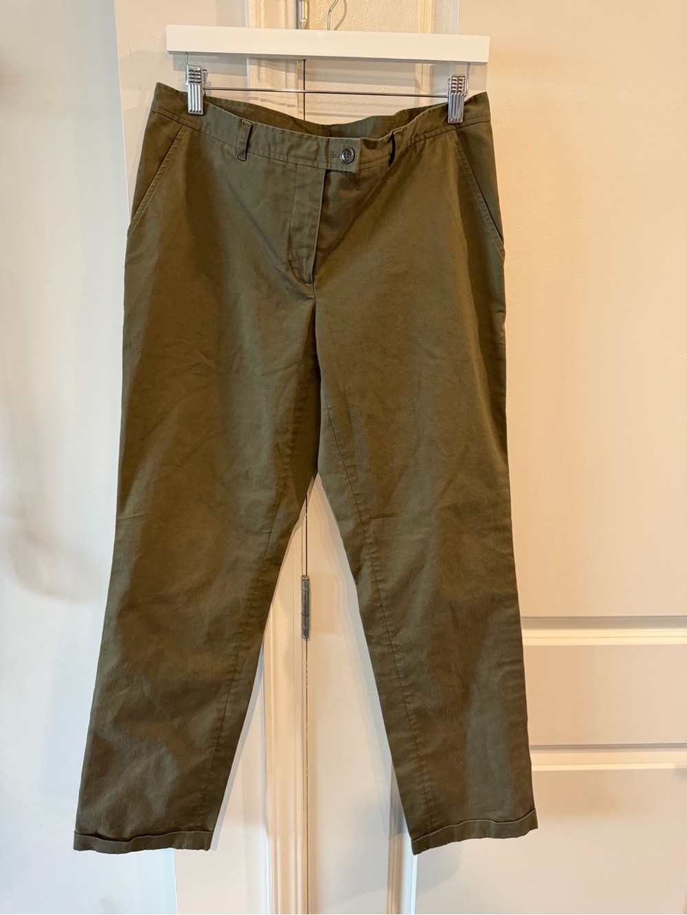 Moschino Olive Green Straight-Leg Women's Pants
